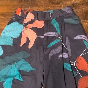 THE KIT ABSTRACT HIGH WAISTED OVERSIZED FLORAL PALAZZO WIDE LEG PANTS TROUSERS.